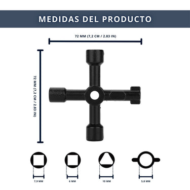 IBRIQO® Llave Universal Multifuncional de 4 Puntas